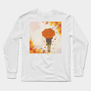 Autumn Girl Waiting Long Sleeve T-Shirt